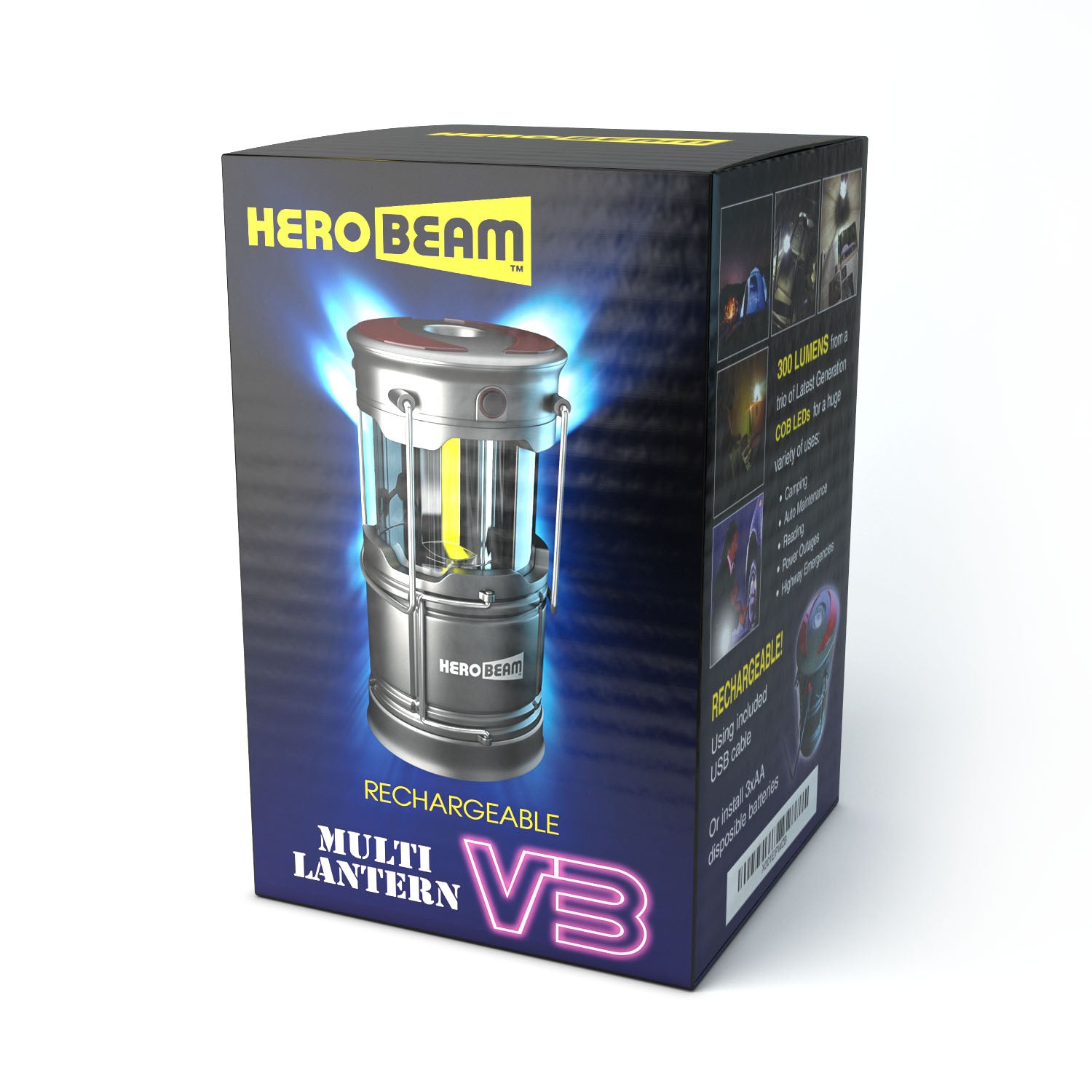 LED Rechargeable Lantern V3 with Flashlight & Emergency Beacons